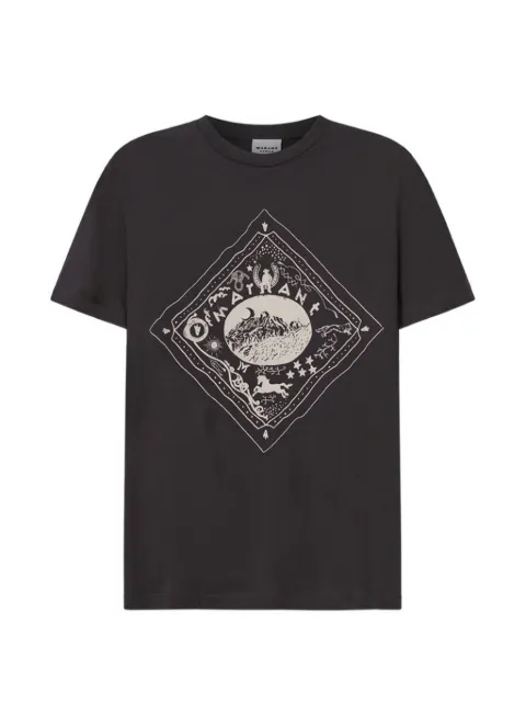 MARANT ÉTOILE Zewel printed cotton T-shirt Black TS0001FAD3N04E