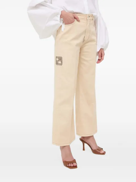 Beatrice B logo-patch jeans Neutrals 23FE1760BULL