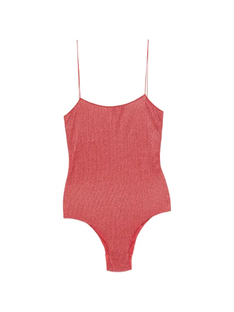 Oséree glitter-effect spaghetti-strap swimsuit Red LIS601