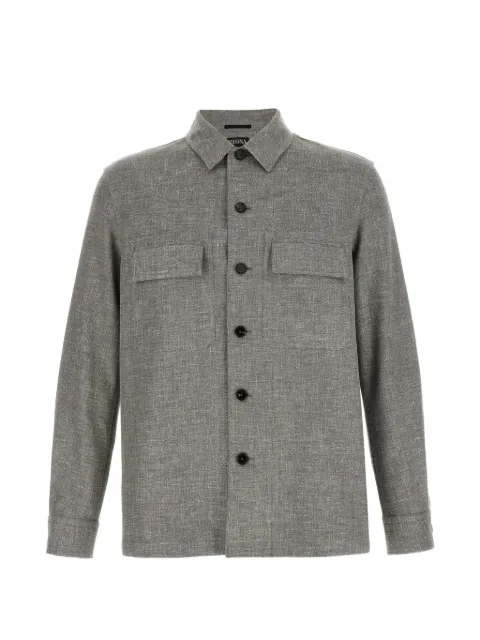Zegna Crossover mélange-effect shirt Neutrals UHV22A3SOT6B