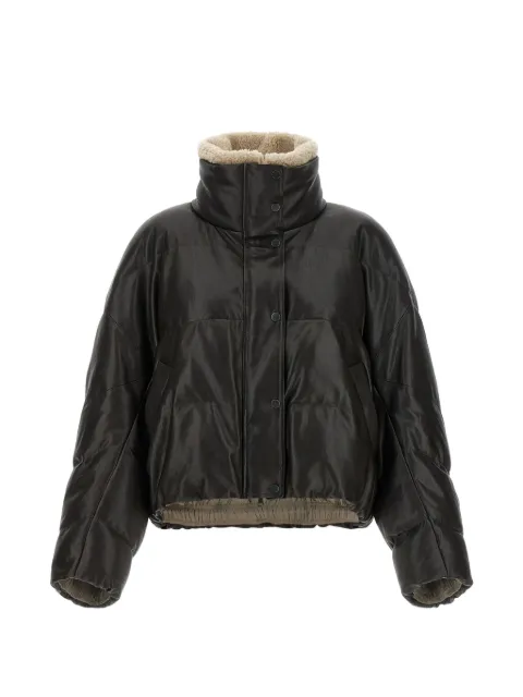 Brunello Cucinelli quilted leather jacket Brown MPCTN7552C4192