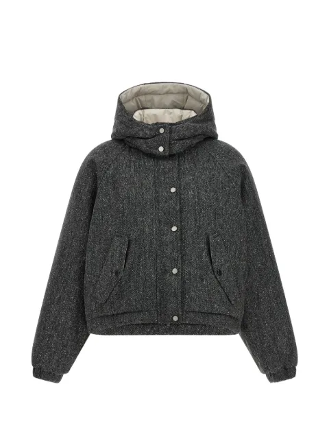 Brunello Cucinelli Donegal-knit hooded jacket Grey MD0023657C001