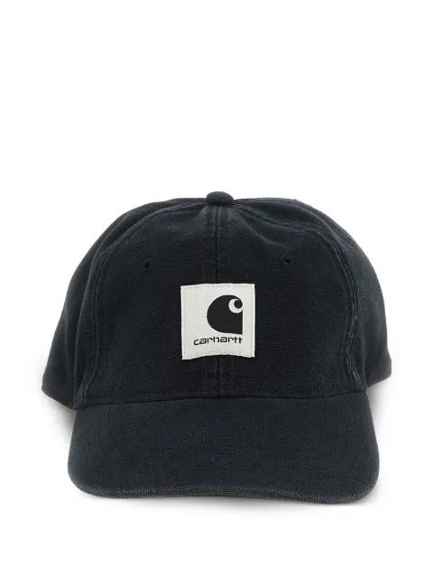 Carhartt WIP stone-washed logo-patch cap Black I037182