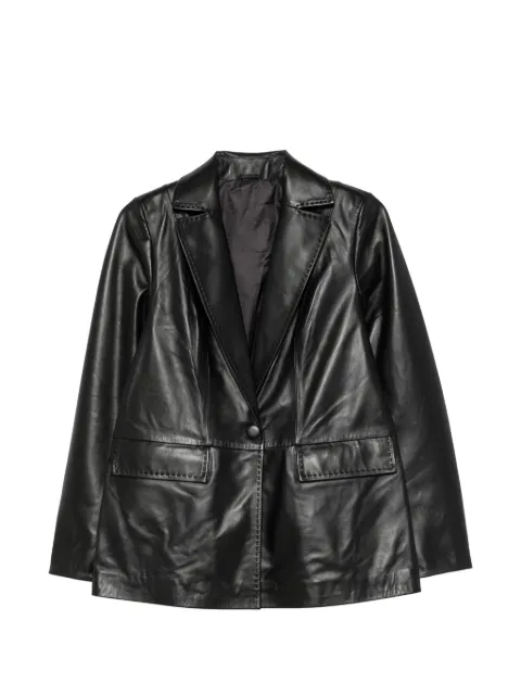 ADRIANNA FERETTI notched-lapels leather jacket Black 662926205BLK