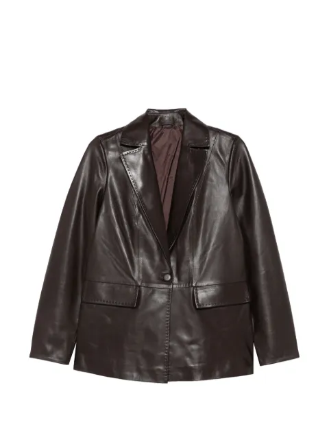 ADRIANNA FERETTI button-fastening leather jacket Brown 662926204
