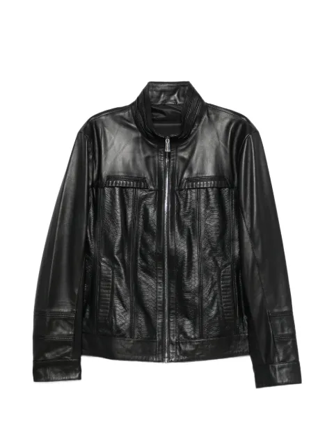 SERGIO MORETTI FIRENZE snakeskin-effect panelled jacket Black 662926204