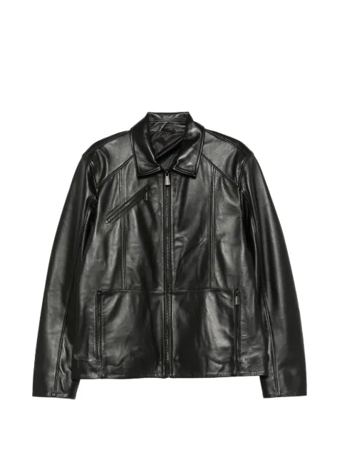 SERGIO MORETTI FIRENZE zip-up leather jacket Black 662926200BLK