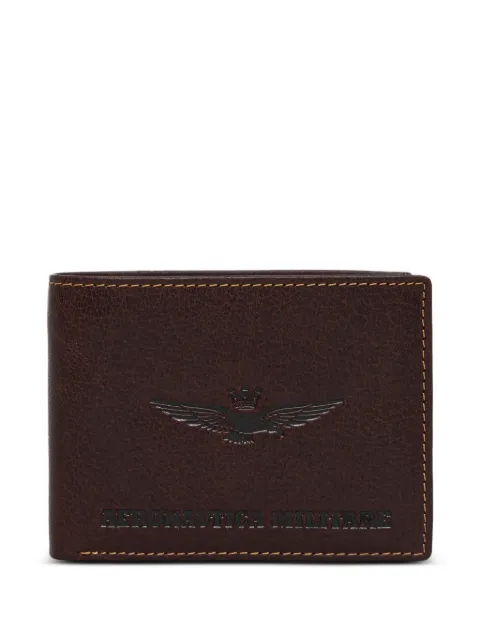 Aeronautica Militare logo-embossed bifold wallet Brown AM241