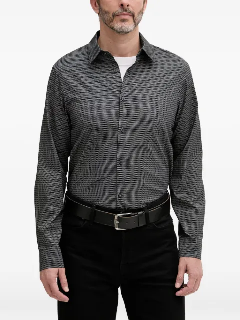 Armani Exchange geometric-print long-sleeve shirt Black XM001942AF19194