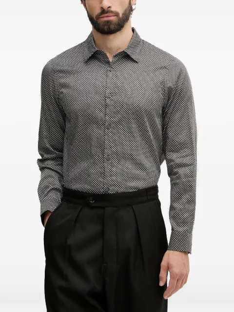 Armani Exchange geometric-print long-sleeve shirt Grey XM001942AF19194