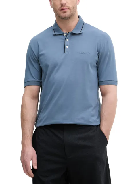 Armani Exchange logo-embossed short-sleeve polo shirt Blue XM001557AF10363