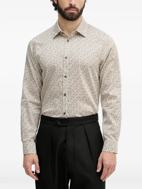 Armani Exchange all-over logo-print long-sleeve shirt Neutrals XM001942AF19194