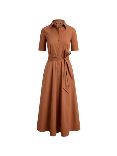 Lauren Ralph Lauren Belted Stretch midi shirt dress Brown 200B23853