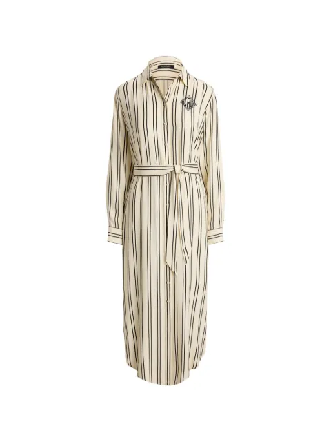 Lauren Ralph Lauren striped belted midi dress Neutrals 200B27616