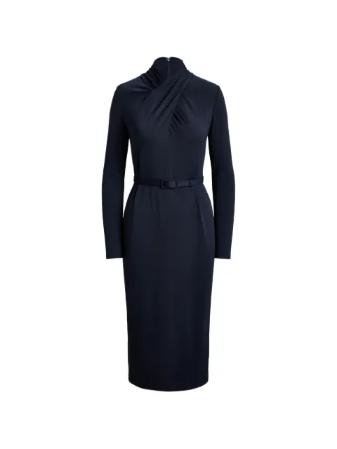 Lauren Ralph Lauren belted mock-neck midi dress Blue 200P11866