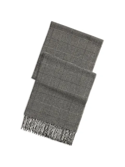 Polo Ralph Lauren Prince-of-Wales-check fringed scarf Black 449P20261