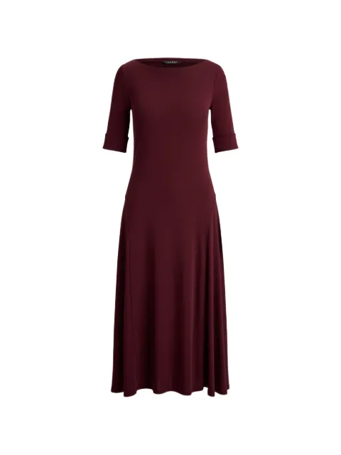Lauren Ralph Lauren rib-knit boat-neck midi dress Red 200973599