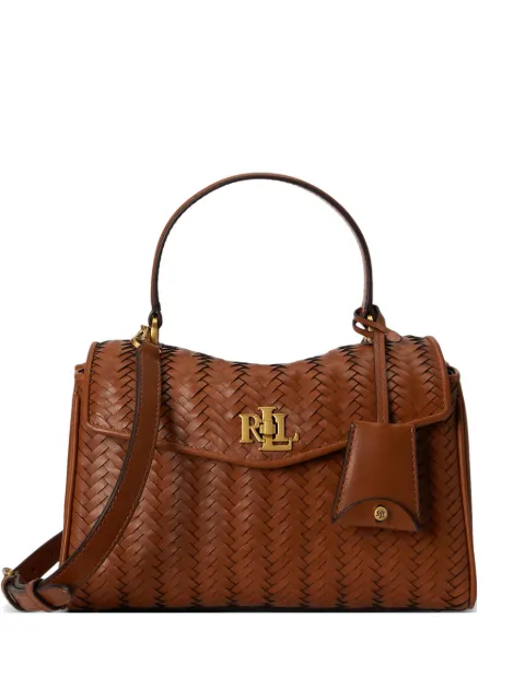 Lauren Ralph Lauren small Farrah woven leather tote bag Brown 431P15614