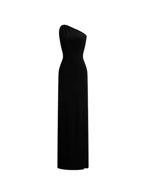 Lauren Ralph Lauren one-shoulder pleated maxi gown Black 253P13865