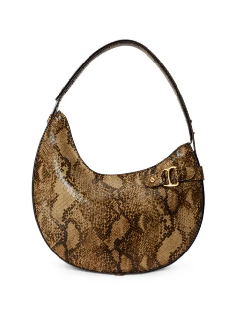 Lauren Ralph Lauren large Tasha python-embossed shoulder bag Brown 431P15625