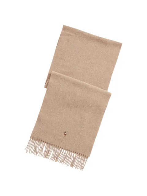 Polo Ralph Lauren Pony fringe-trimmed scarf Neutrals 449904747