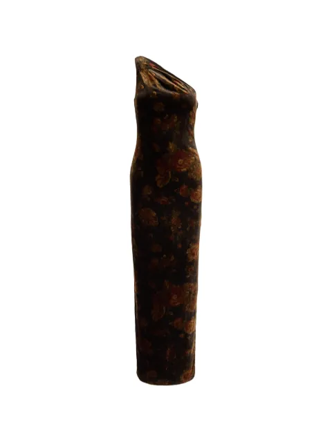 Lauren Ralph Lauren floral-print one-shoulder maxi dress Brown 253B33664