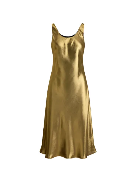 Lauren Ralph Lauren metallic-finish chiffon midi dress Gold 200B29257