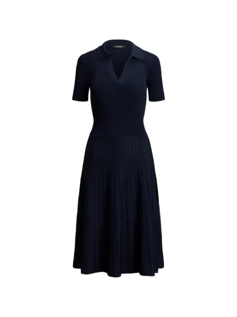 Lauren Ralph Lauren rib-knit short-sleeve midi dress Blue 200P14049