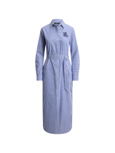 Lauren Ralph Lauren striped belted midi shirt dress Blue 200B23681