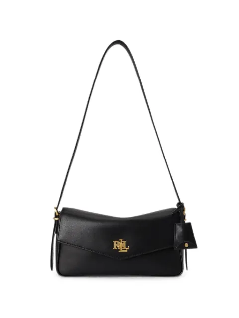Lauren Ralph Lauren logo-plaque leather shoulder bag Black 431P16684