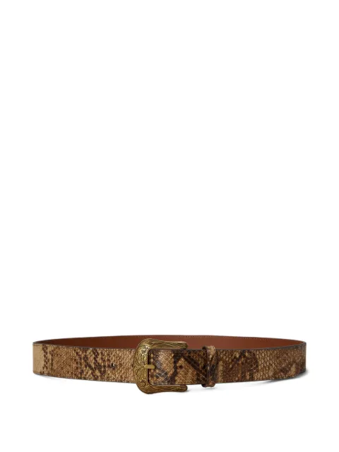 Lauren Ralph Lauren python-embossed tooled-buckle belt Brown 412P11812