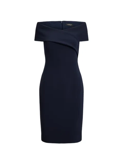Lauren Ralph Lauren criss-cross-detail off-the-shoulder midi dress Blue 253B26812