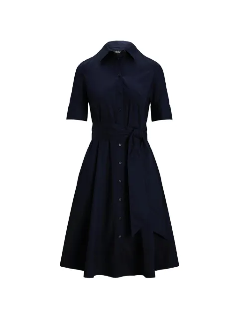 Lauren Ralph Lauren belted cotton-blend midi shirt dress Blue 200B23853