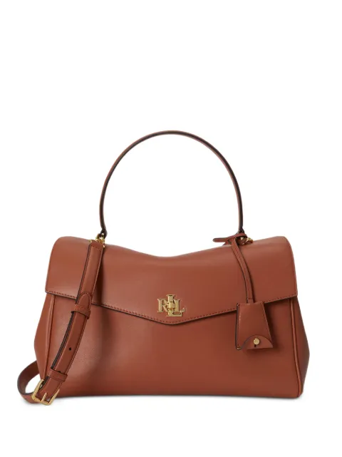 Lauren Ralph Lauren medium Farrah leather soft satchel bag Brown 431P11738