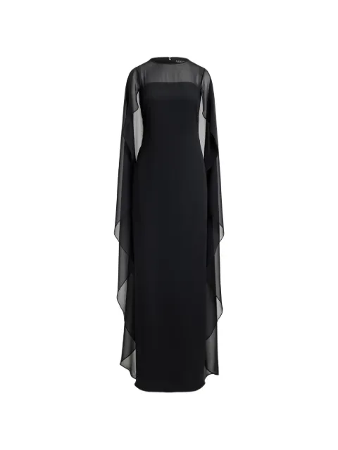 Lauren Ralph Lauren cape-overlay maxi gown Black 253B20797