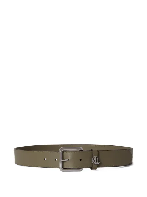 Lauren Ralph Lauren logo-plaque leather belt Green 412968765