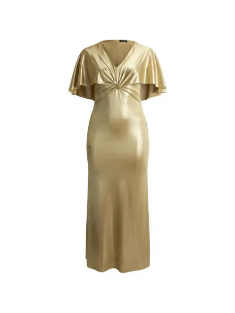 Lauren Ralph Lauren twist-front cape maxi dress Gold 253P04061