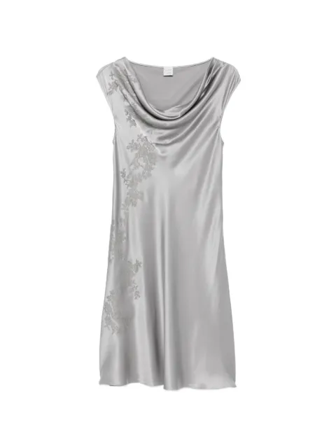 Carine Gilson lace-trim silk nightdress Grey CR0376GEW26PLBGRI