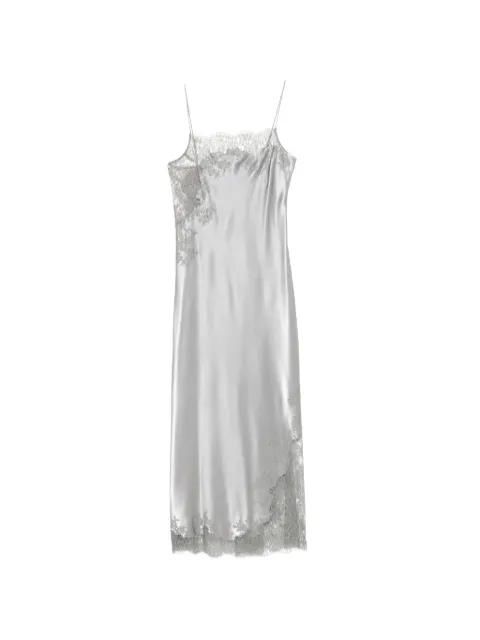 Carine Gilson lace-trim silk nightdress Grey CR0200AEW26PLBGRI
