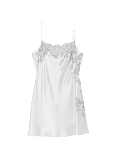 Carine Gilson lace-trim silk nightdress Grey CR0400HEW26GRGGRI