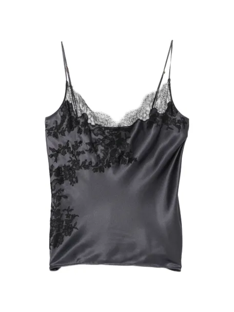 Carine Gilson lace-trim satin camisole Blue CR0891SEW26NDGBLK