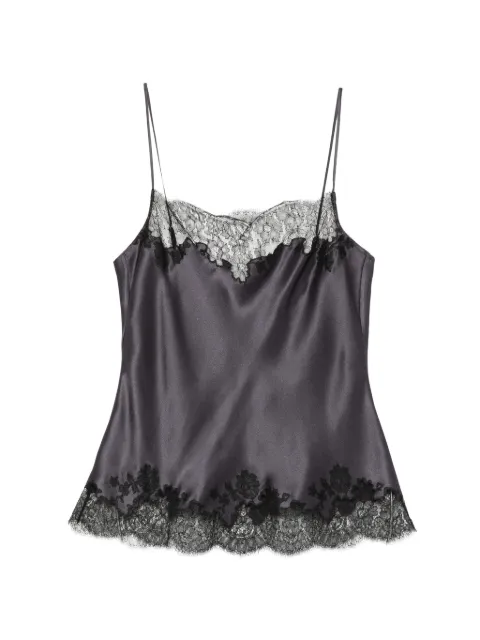 Carine Gilson lace-trim silk camisole Blue CR0800DEW26NDGBLK