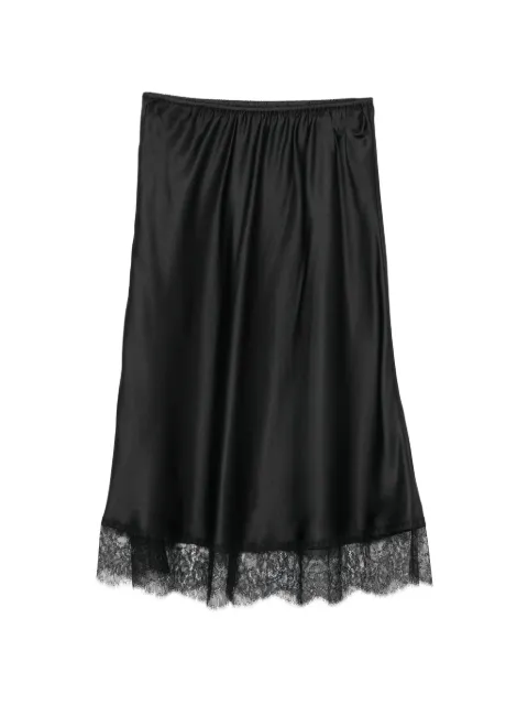 Carine Gilson lace-trim satin skirt Black CD0888VVW26BLKBLK