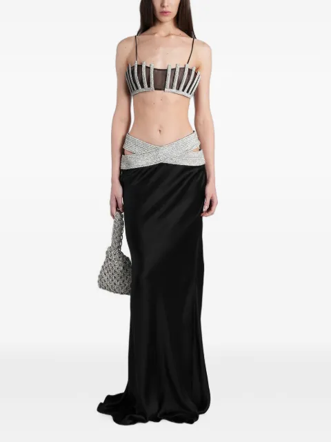 Nuè crystal-embellished cut-out skirt Black 2301SK00101
