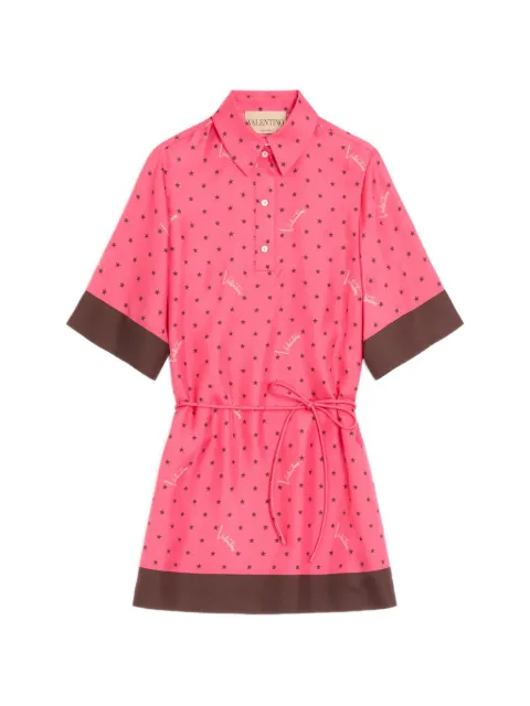 Valentino Garavani Stelline Firma starry twill shirt dress Pink BVALN0AF9