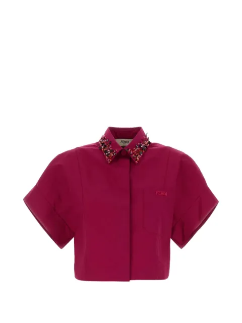 FENDI sequin-embellished cropped shirt Pink FS8363AWAE