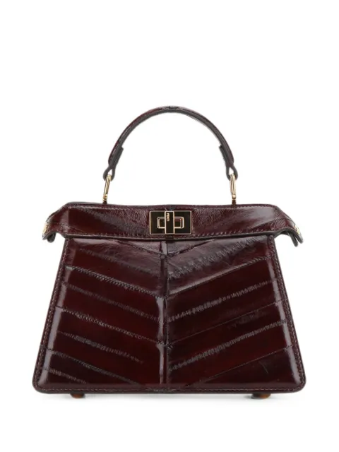 FENDI petite Peekaboo ISeeU leather tote bag Brown 8BN335AV5B