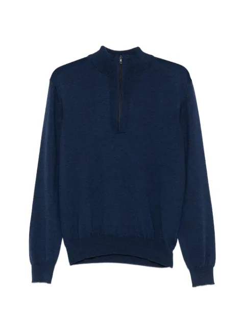 SERGIO MORETTI FIRENZE quarter-zip long-sleeve polo shirt Blue 659925207