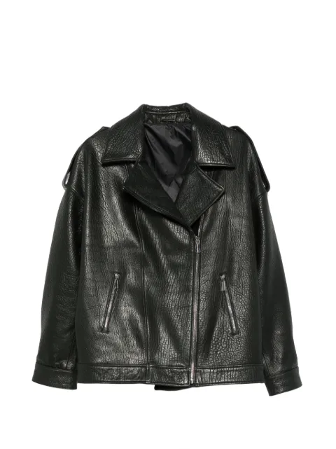 ADRIANNA FERETTI leather biker jacket Black 662926203