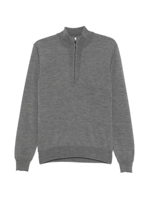 SERGIO MORETTI FIRENZE quarter-zip long-sleeve polo shirt Grey 659925207